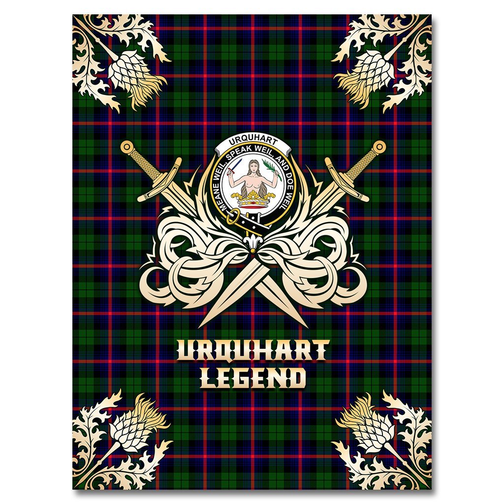 Urquhart Modern Tartan Gold Courage Symbol Blanket