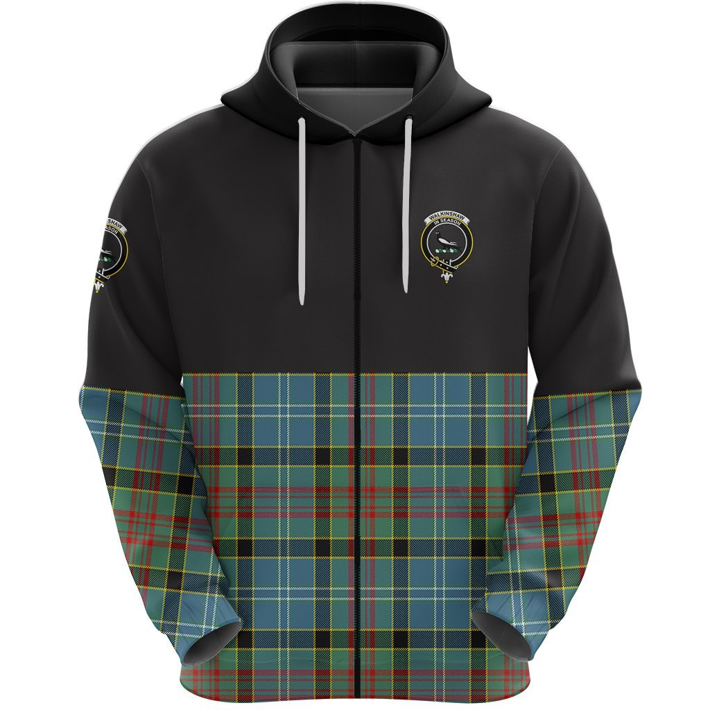 Walkinshaw Clan Half Of Tartan Zipper Hoodie