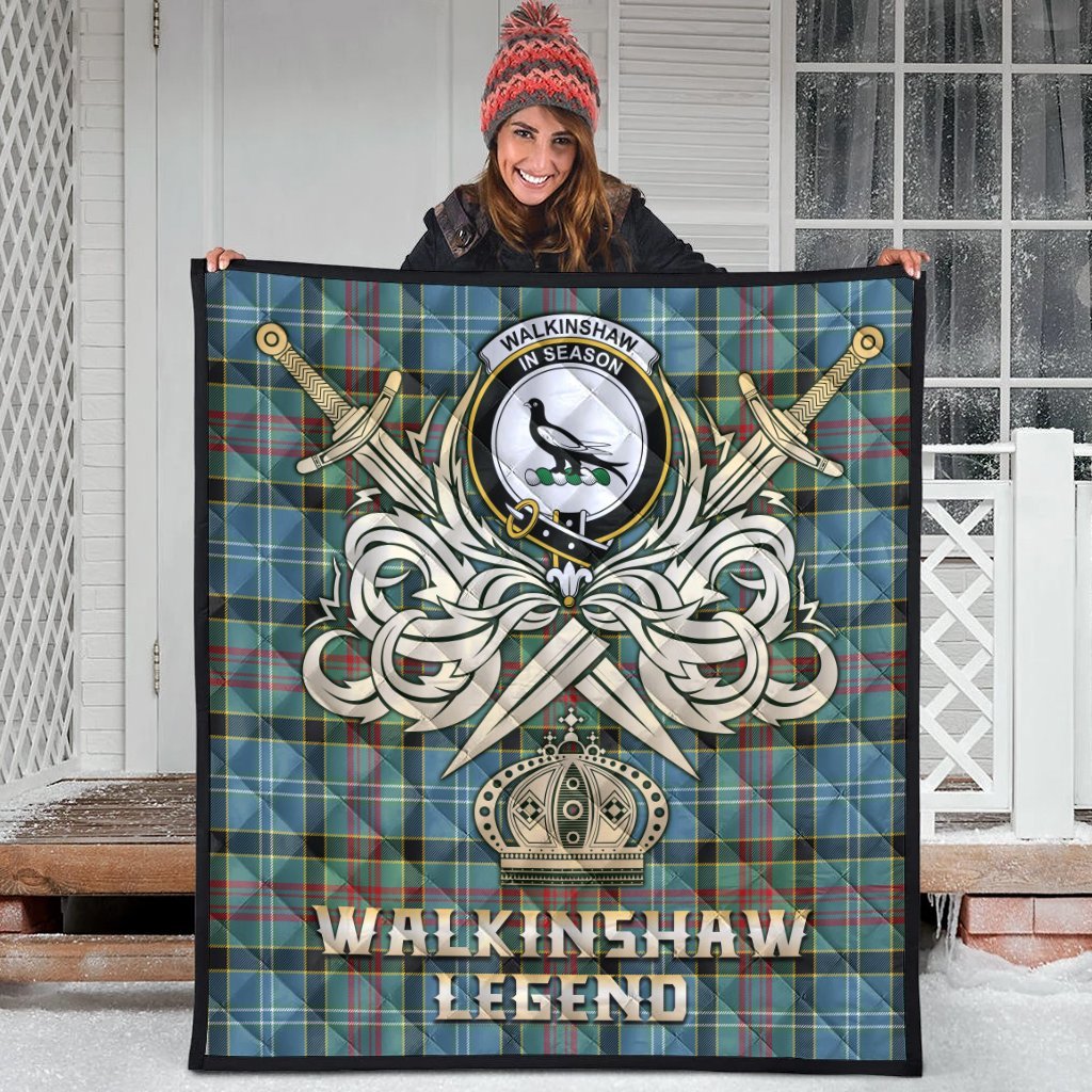 Walkinshaw Tartan Crest Legend Gold Royal Premium Quilt