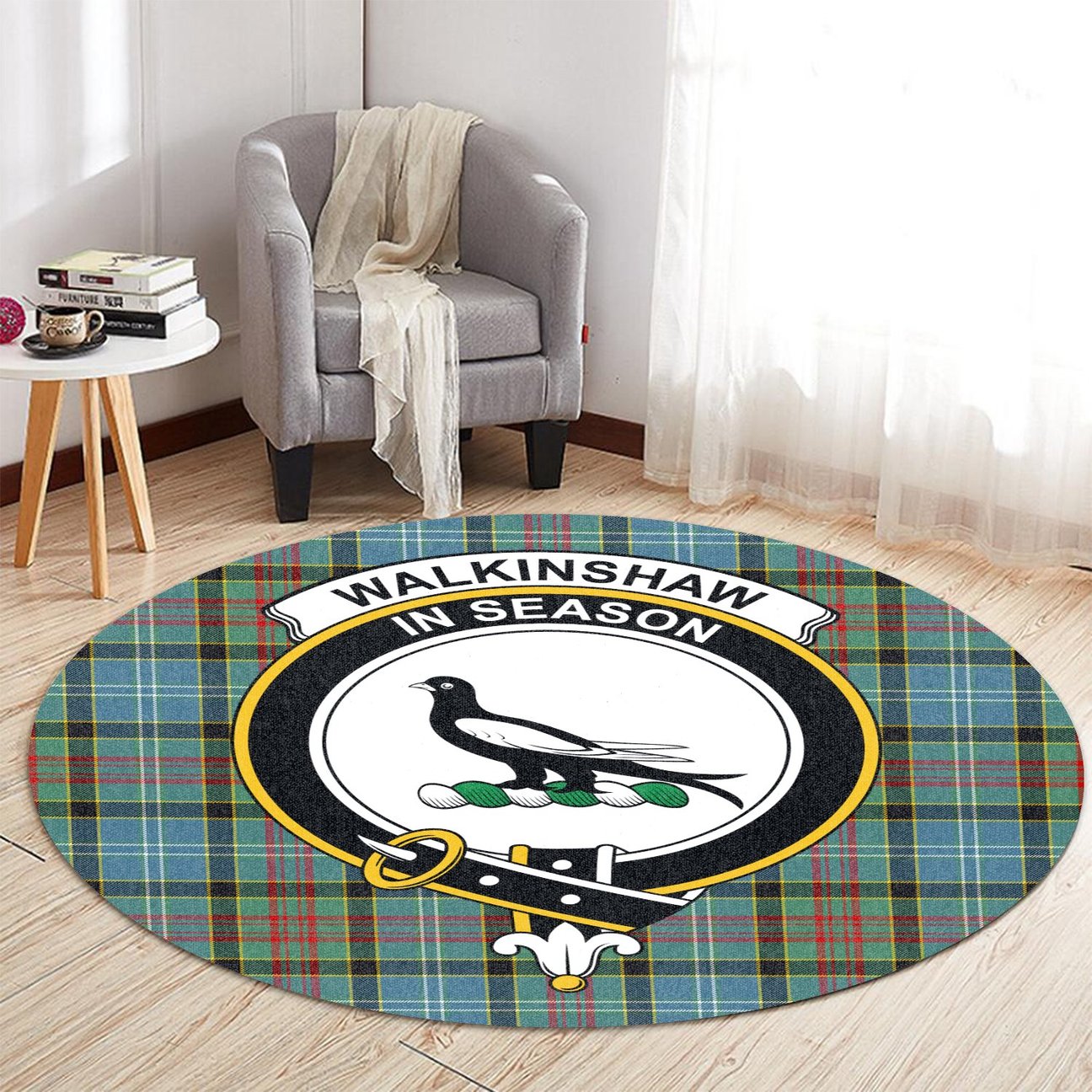 Walkinshaw Tartan Crest Round Rug