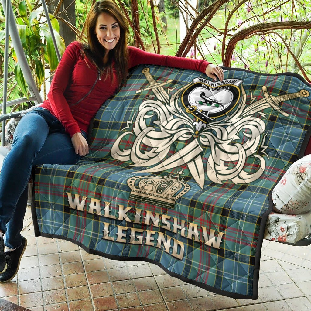 Walkinshaw Tartan Crest Legend Gold Royal Premium Quilt