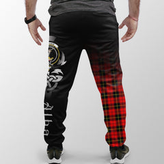 Wallace Hunting - Red Tartan Crest Jogger Sweatpants - Alba Celtic Style