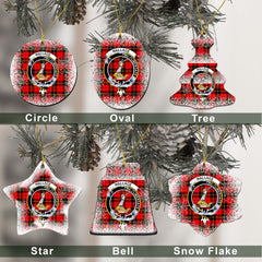 Wallace Tartan Christmas Ceramic Ornament - Snow Style