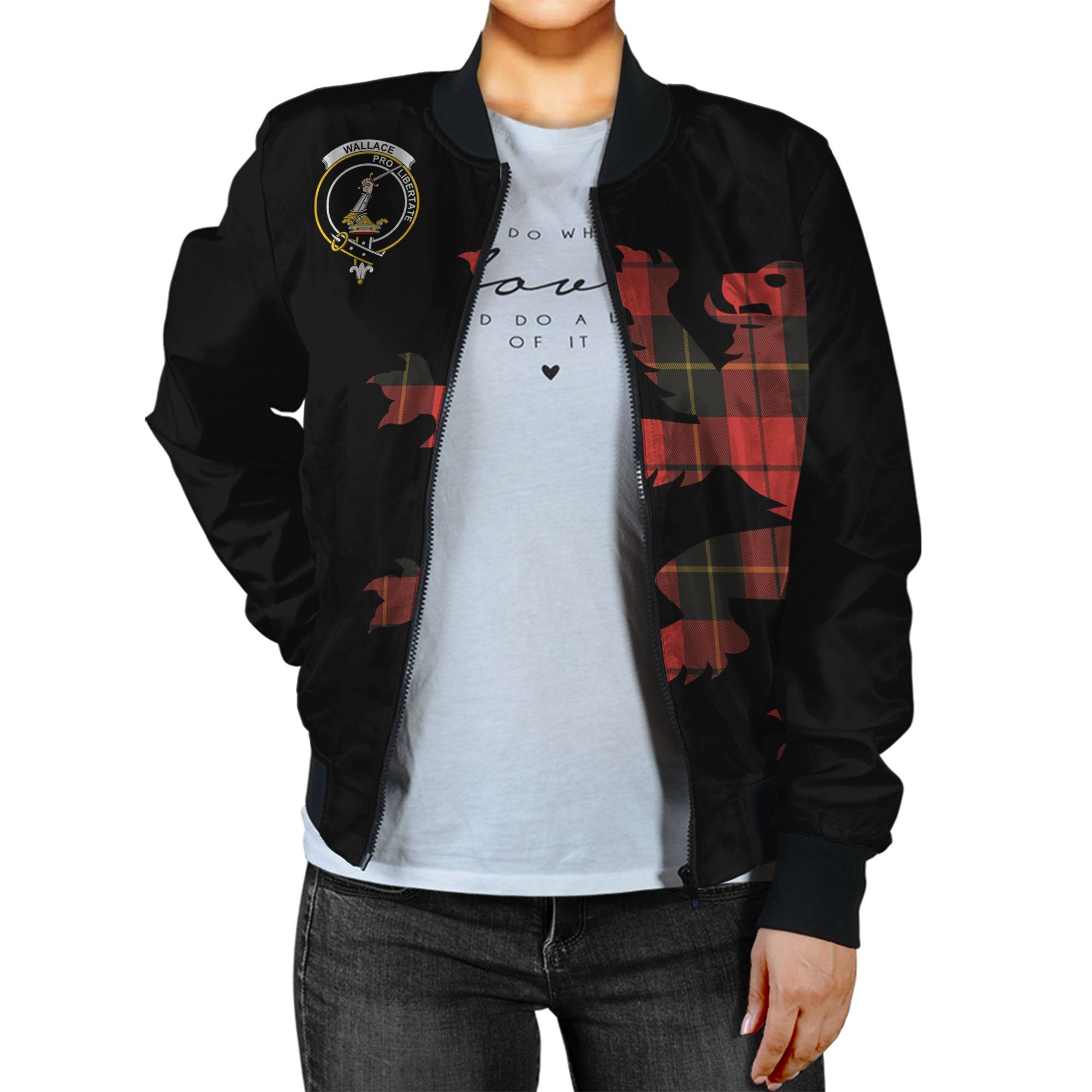 Wallace Tartan Bomber Jacket Lion & Thistle