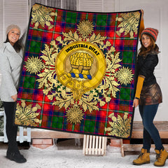 Wauchope Tartan Crest Premium Quilt - Gold Thistle Style