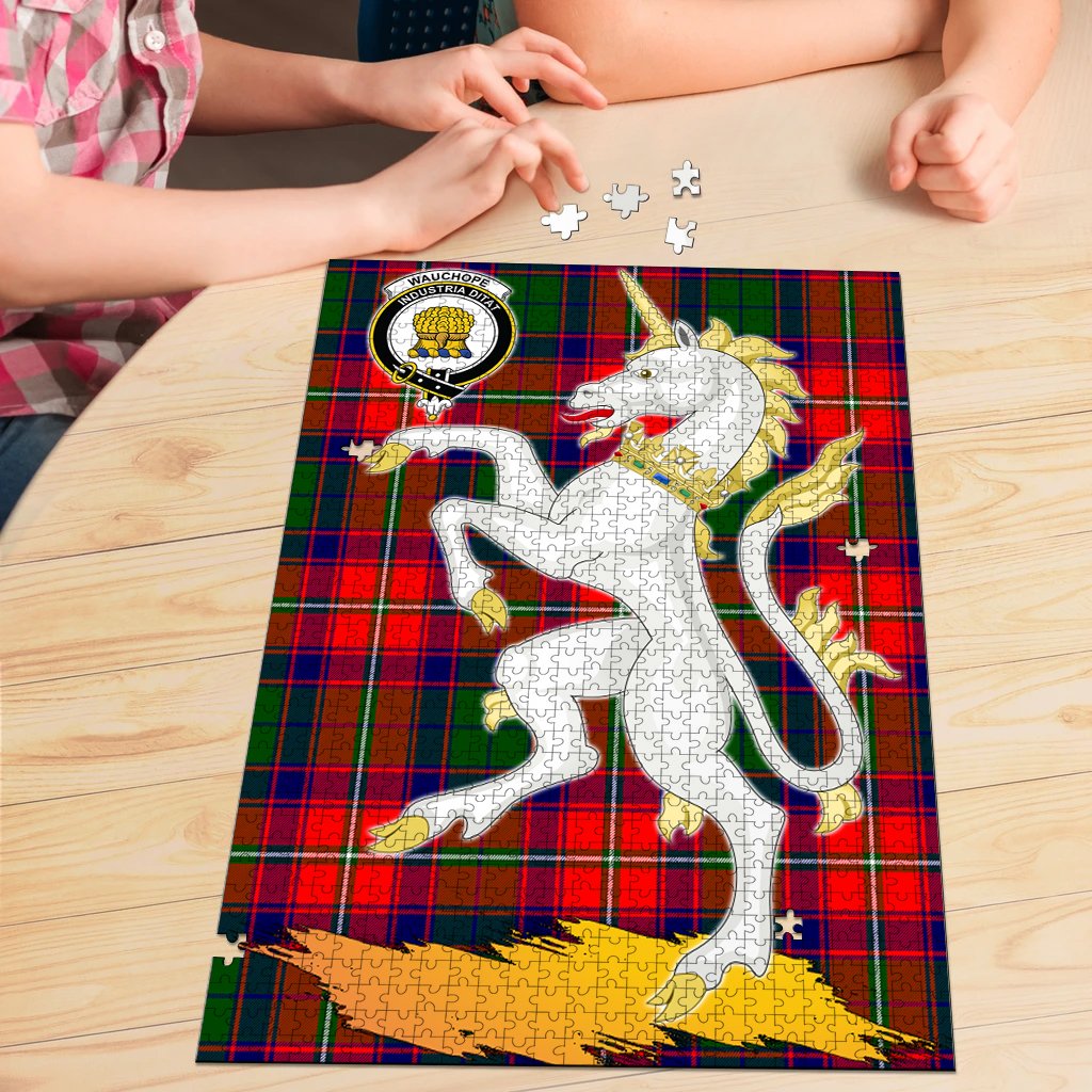 Wauchope Tartan Crest Unicorn Scotland Jigsaw Puzzles