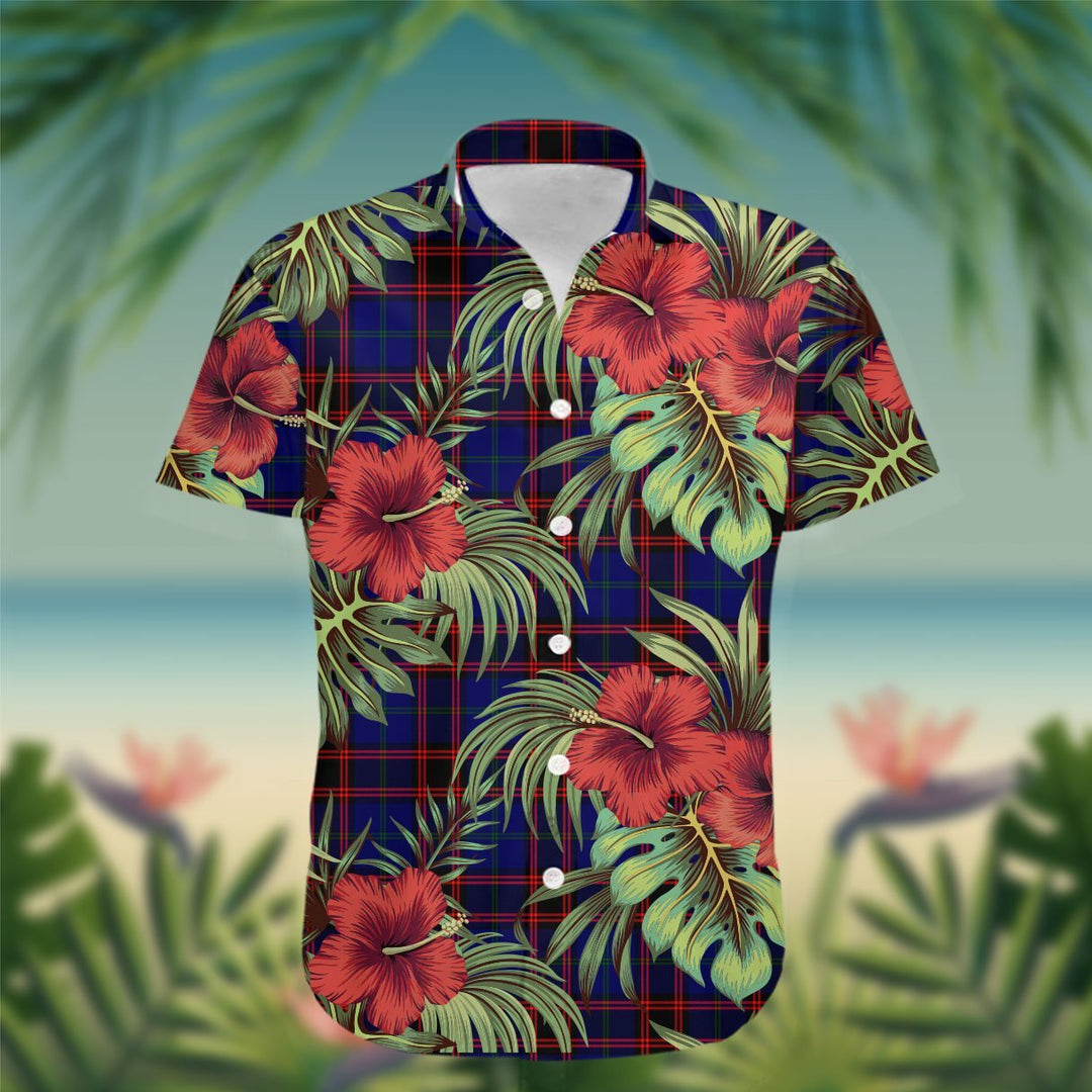 Wedderburn Tartan Hawaiian Shirt Hibiscus, Coconut, Parrot, Pineapple - Tropical Garden Shirt