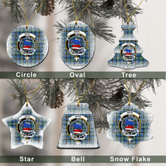 Weir Tartan Christmas Ceramic Ornament - Snow Style