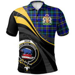 Weir Modern Tartan Polo Shirt - Royal Coat Of Arms Style