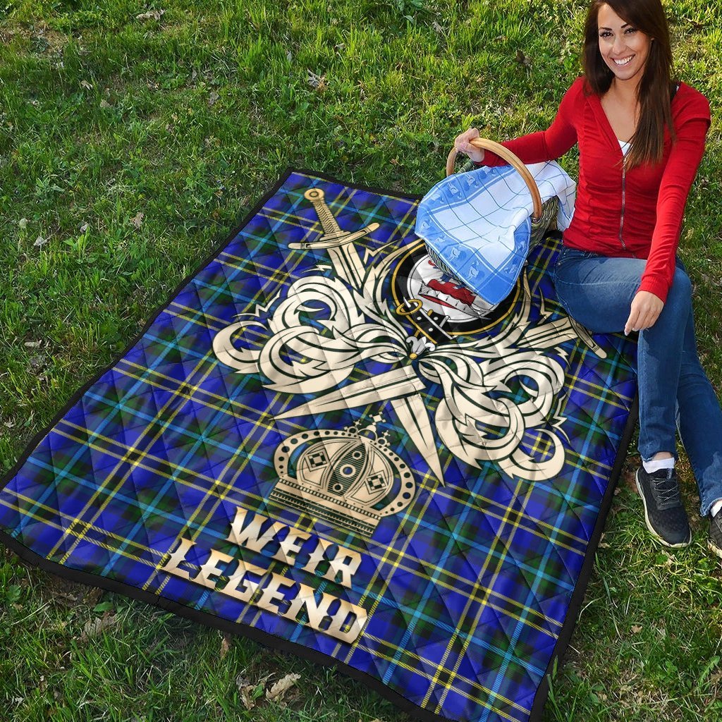 Weir Modern Tartan Crest Legend Gold Royal Premium Quilt