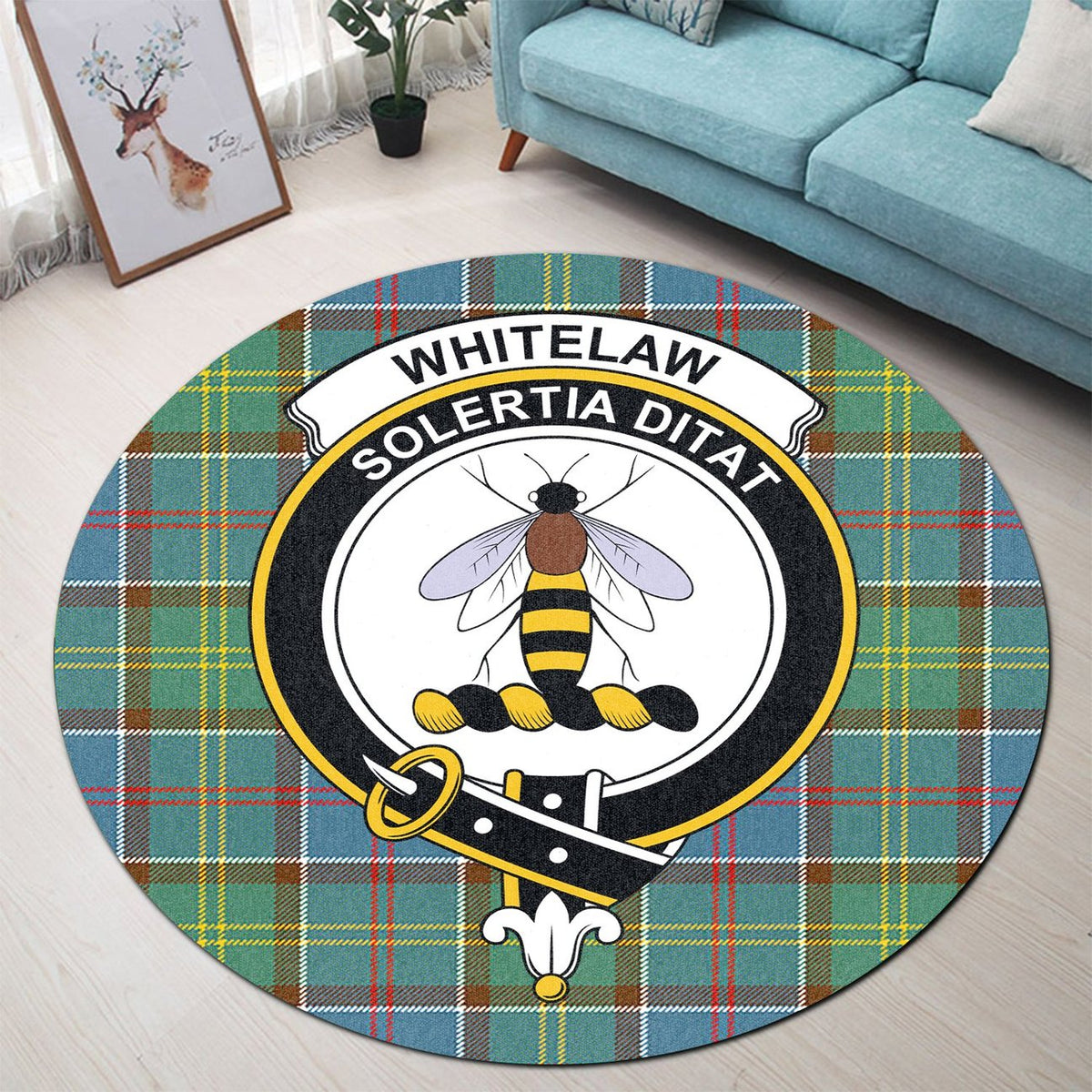 Whitelaw Tartan Crest Round Rug