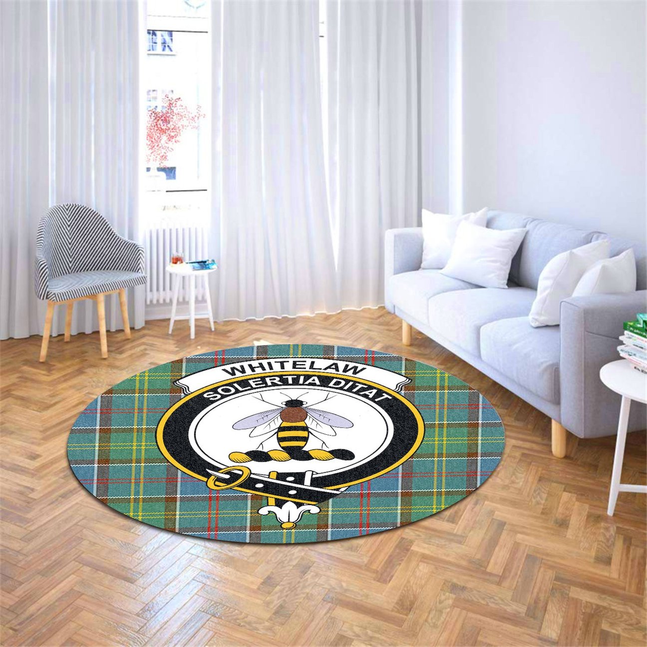 Whitelaw Tartan Crest Round Rug