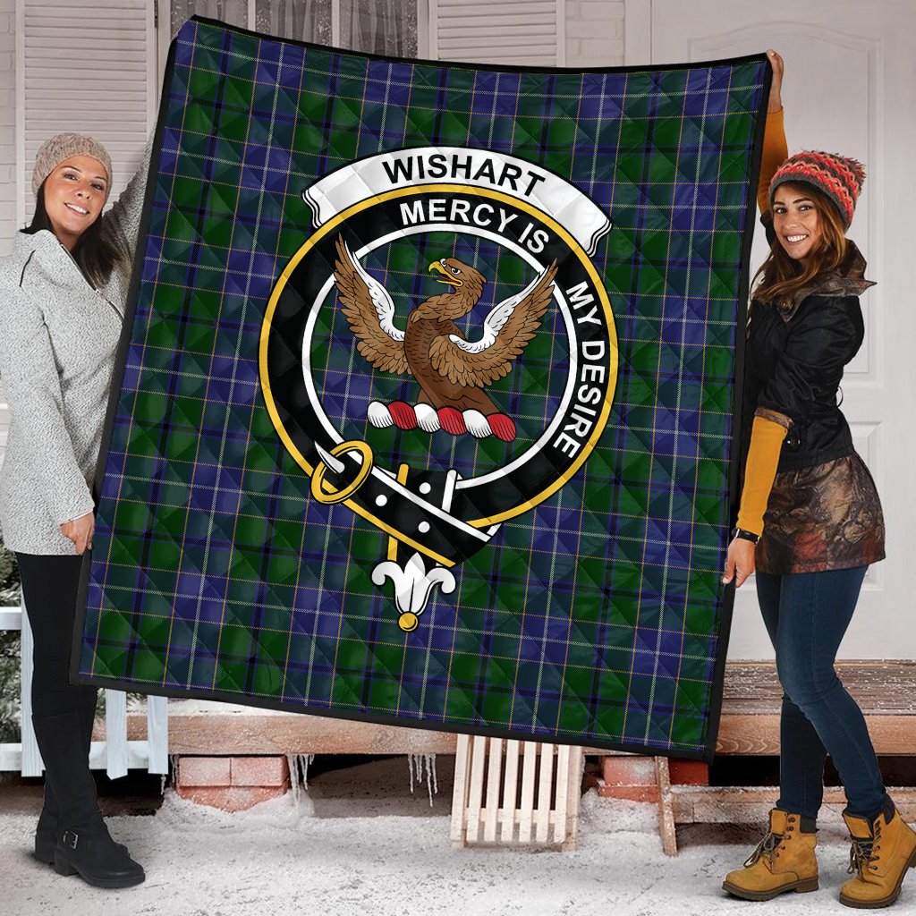 Wishart Hunting Tartan Crest Quilt