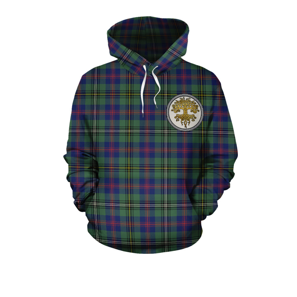 Wood Modern Tartan Hoodie - Tree Of Life