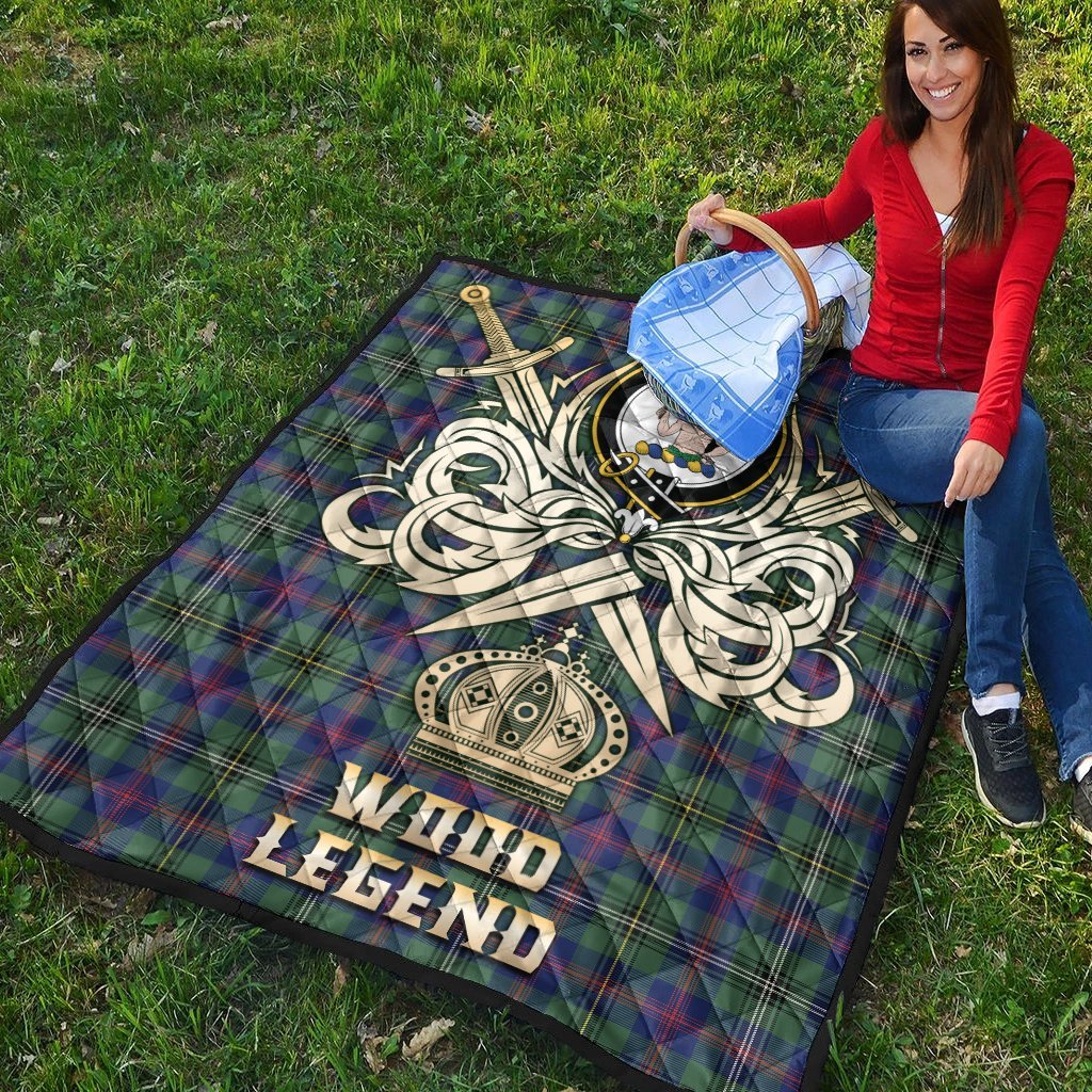 Wood Modern Tartan Crest Legend Gold Royal Premium Quilt