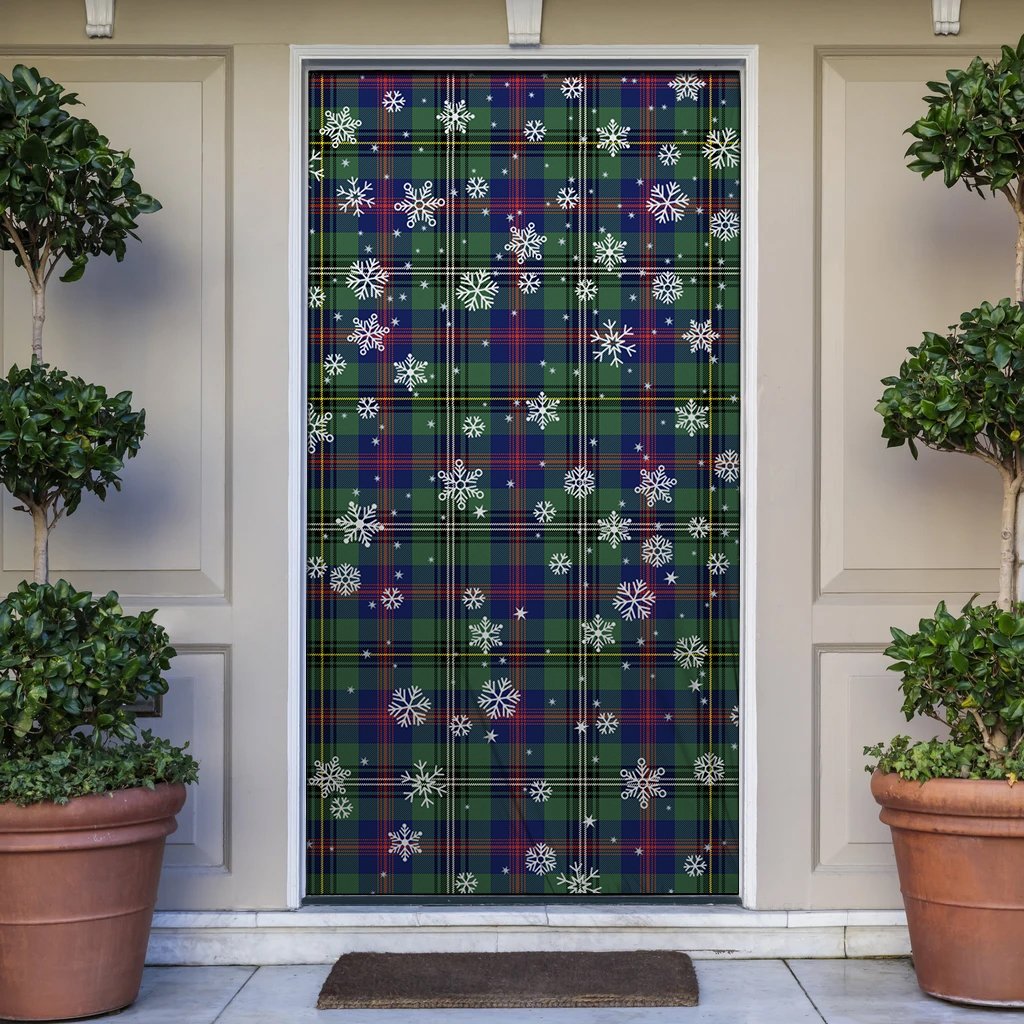 Wood Modern Christmas Tartan Door Socks