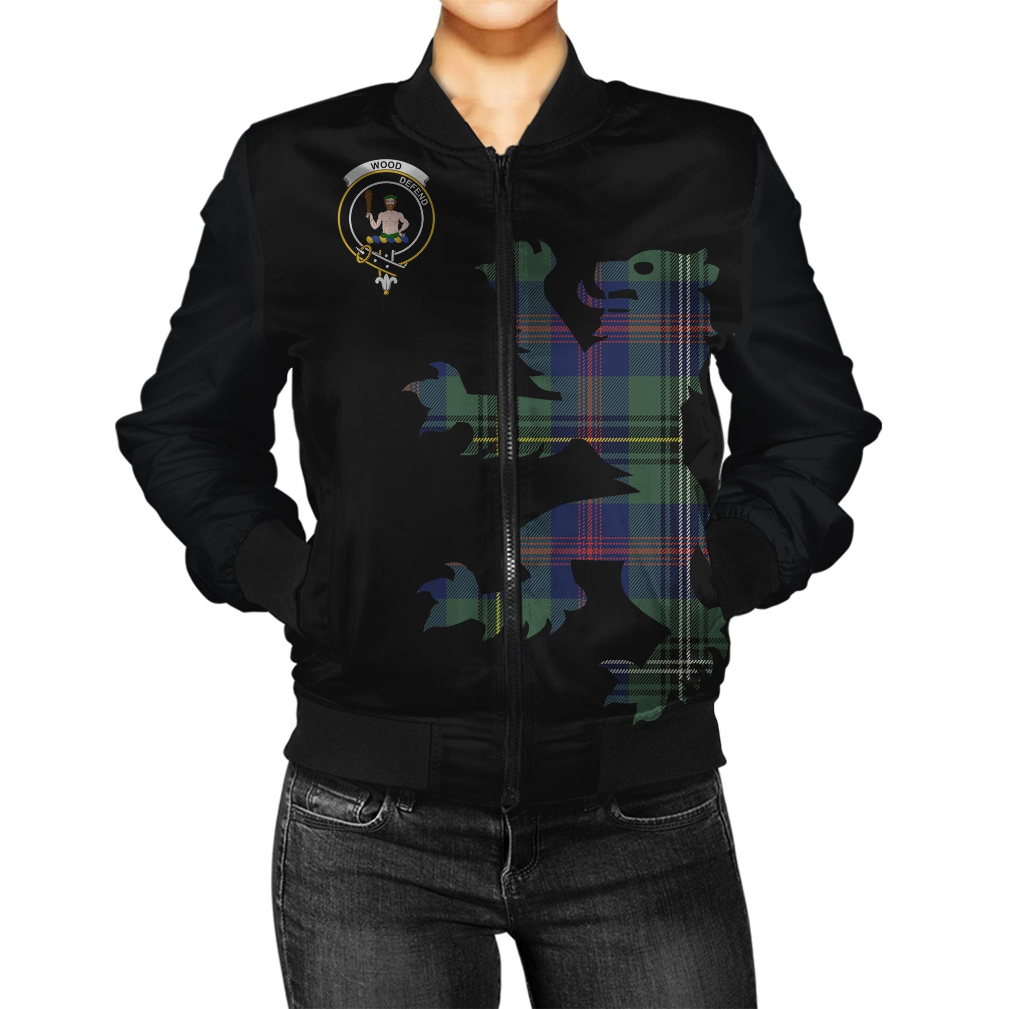 Wood Tartan Bomber Jacket Lion & Thistle