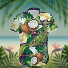 Young Tartan Hawaiian Shirt Hibiscus, Coconut, Parrot, Pineapple - Tropical Garden Shirt