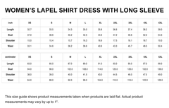 Rollo Modern Tartan Women's Lapel Shirt Dress With Long Sleeve