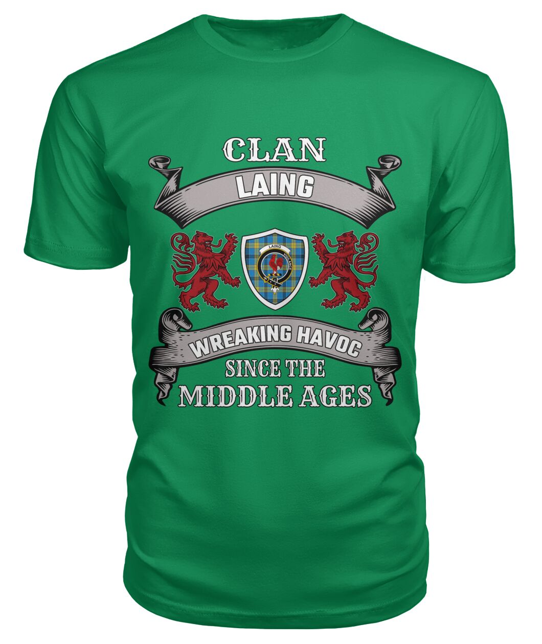 Laing Family Tartan - 2D T-shirt