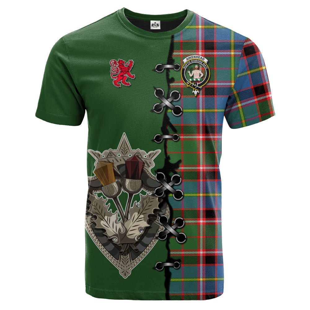 Aikenhead Tartan T-shirt - Lion Rampant And Celtic Thistle Style