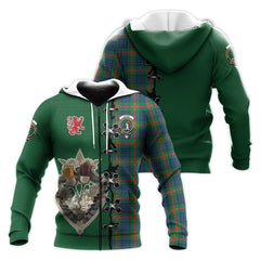 Aiton Tartan Hoodie - Lion Rampant And Celtic Thistle Style