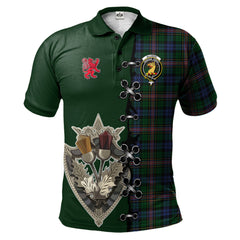 Allison Tartan Polo Shirt - Lion Rampant And Celtic Thistle Style