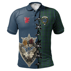 Arbuthnot Tartan Polo Shirt - Lion Rampant And Celtic Thistle Style