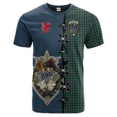 Arbuthnot Tartan T-shirt - Lion Rampant And Celtic Thistle Style