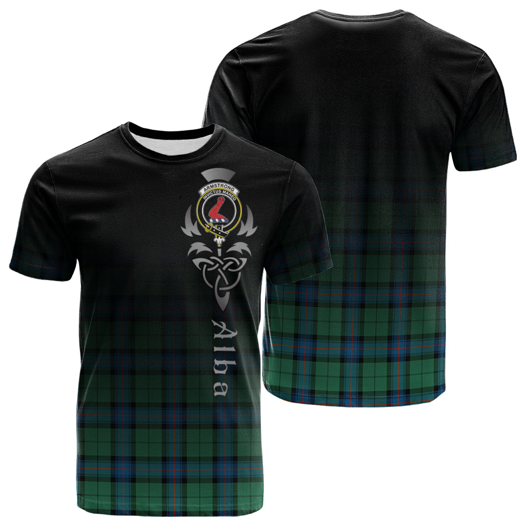 Armstrong Ancient Tartan Crest T-shirt - Alba Celtic Style