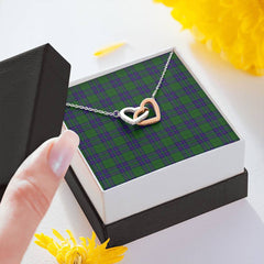 Lockhart Modern Tartan Interlocking Hearts Necklace