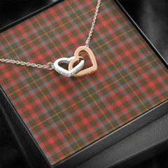 MacKintosh Hunting Weathered Tartan Interlocking Hearts Necklace