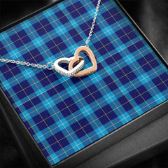 MacSporran Ancient Tartan Interlocking Hearts Necklace