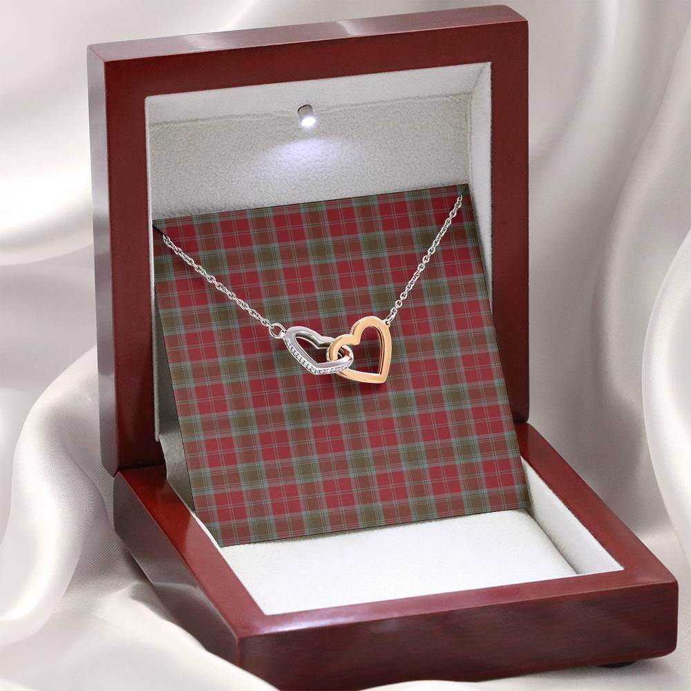 Lindsay Weathered Tartan Interlocking Hearts Necklace