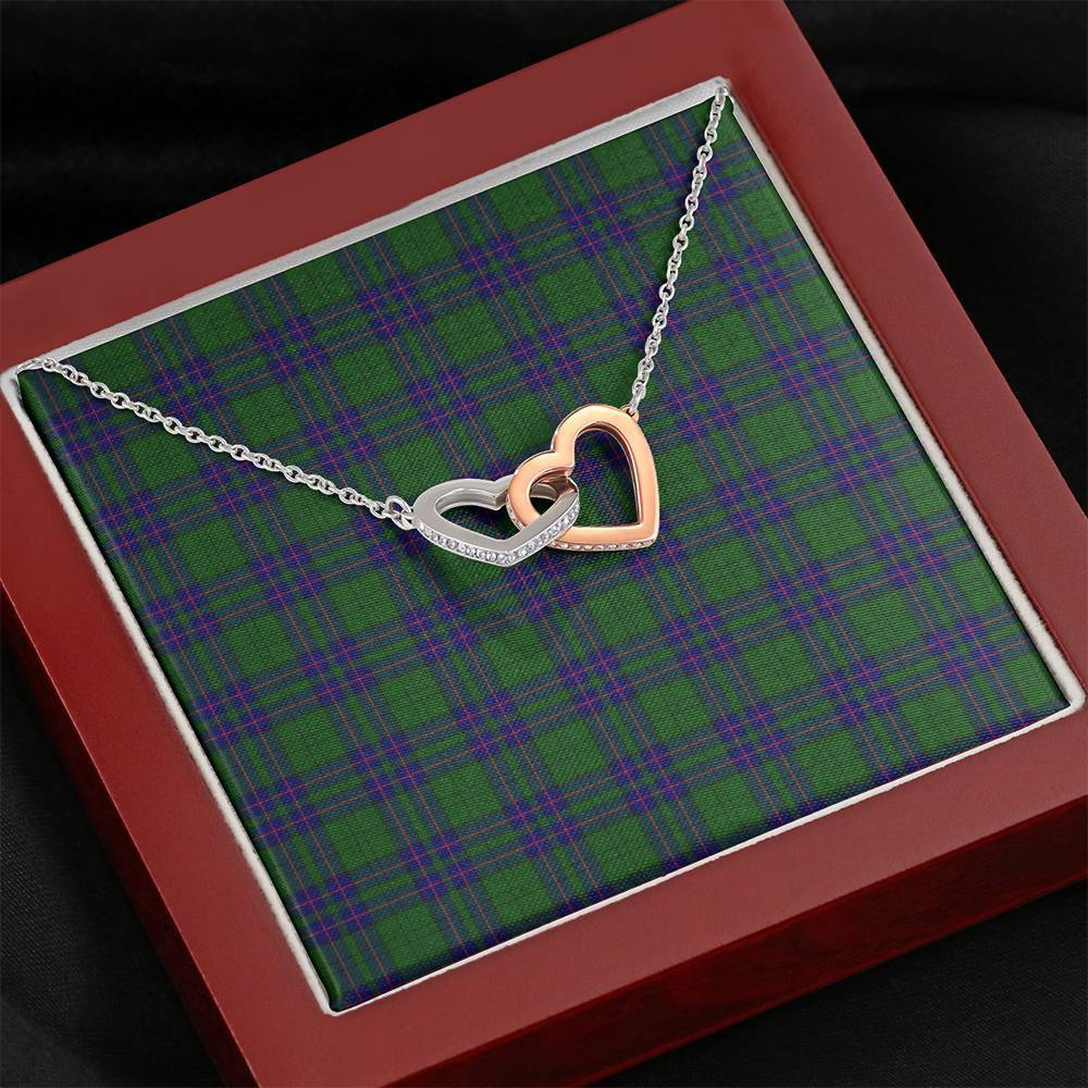 Lockhart Modern Tartan Interlocking Hearts Necklace