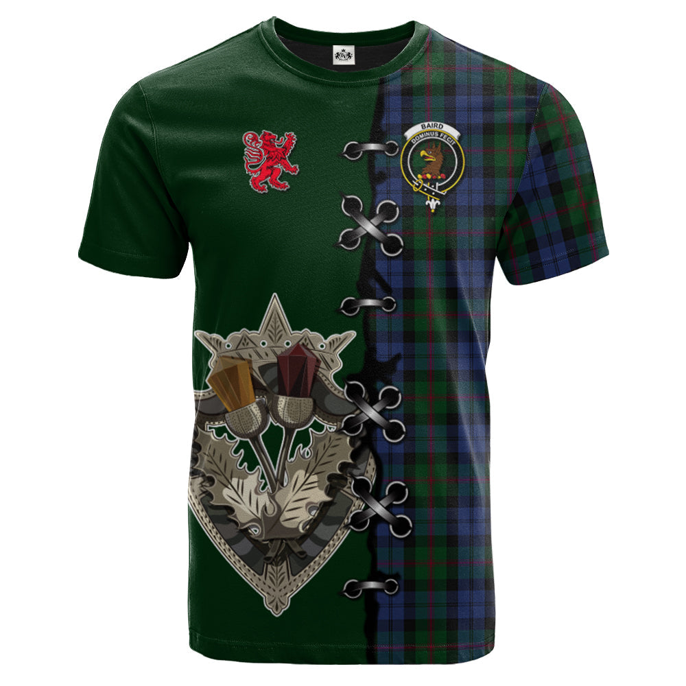 Baird Tartan T-shirt - Lion Rampant And Celtic Thistle Style
