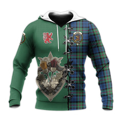 Baird Ancient Tartan Hoodie - Lion Rampant And Celtic Thistle Style