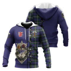 Baird Modern Tartan Hoodie - Lion Rampant And Celtic Thistle Style