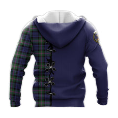 Baird Modern Tartan Hoodie - Lion Rampant And Celtic Thistle Style