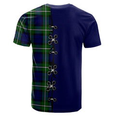 Bannerman Tartan T-shirt - Lion Rampant And Celtic Thistle Style