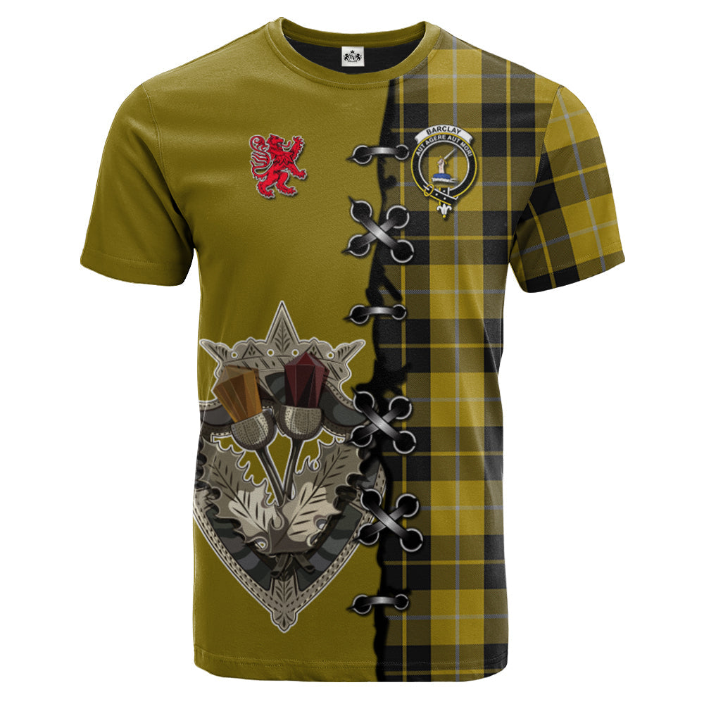 Barclay Dress Tartan T-shirt - Lion Rampant And Celtic Thistle Style