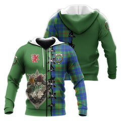Barclay Hunting Ancient Tartan Hoodie - Lion Rampant And Celtic Thistle Style