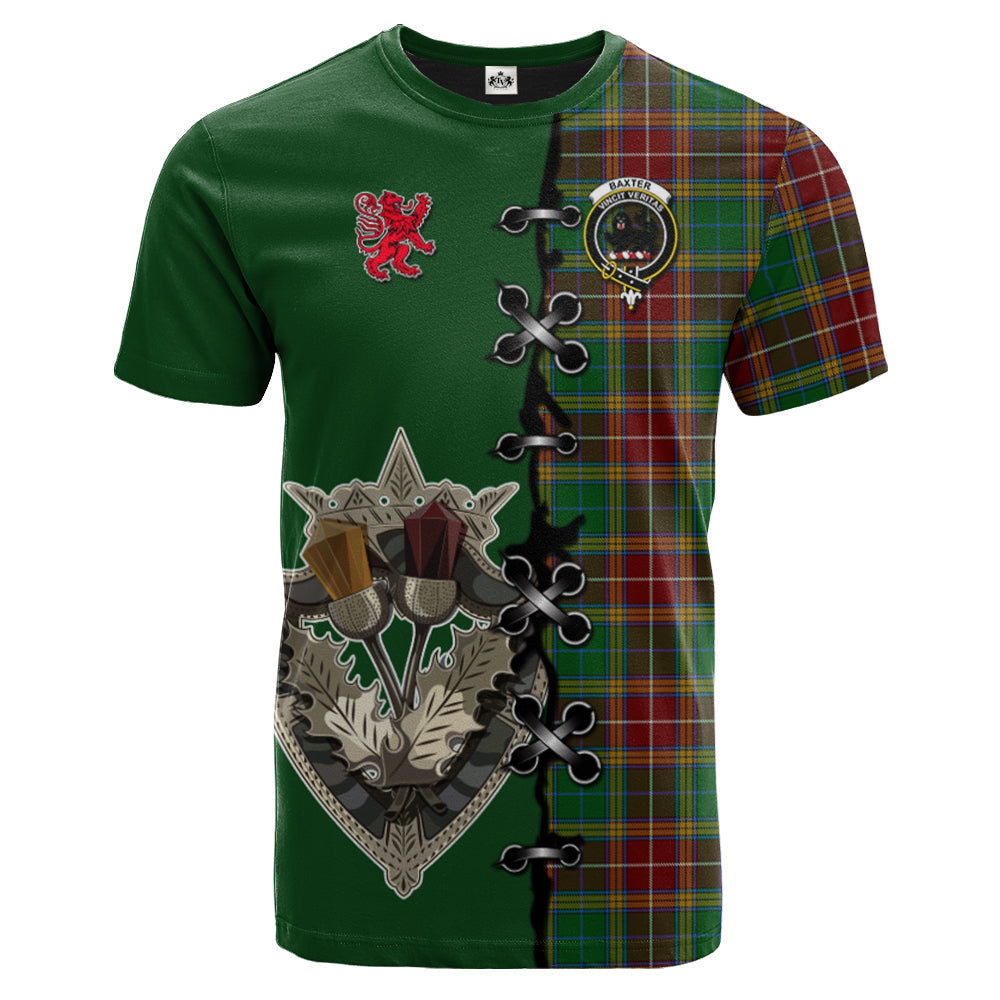Baxter Tartan T-shirt - Lion Rampant And Celtic Thistle Style