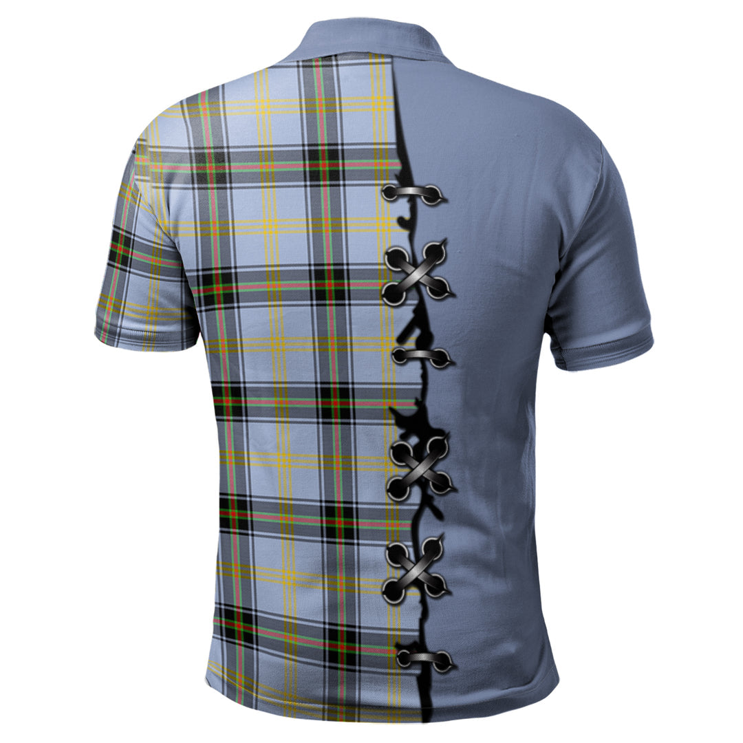 Bell Tartan Polo Shirt - Lion Rampant And Celtic Thistle Style
