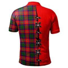 Belshes Tartan Polo Shirt - Lion Rampant And Celtic Thistle Style