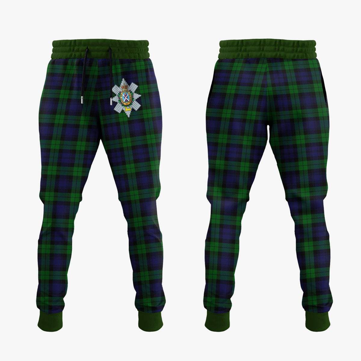 Black Watch Tartan Crest Jogger Sweatpants