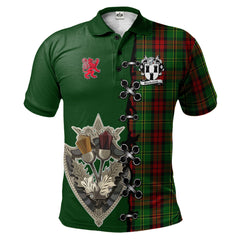 Blackstock Hunting Tartan Polo Shirt - Lion Rampant And Celtic Thistle Style