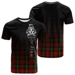 Blackstock Red Dress Tartan Crest T-shirt - Alba Celtic Style