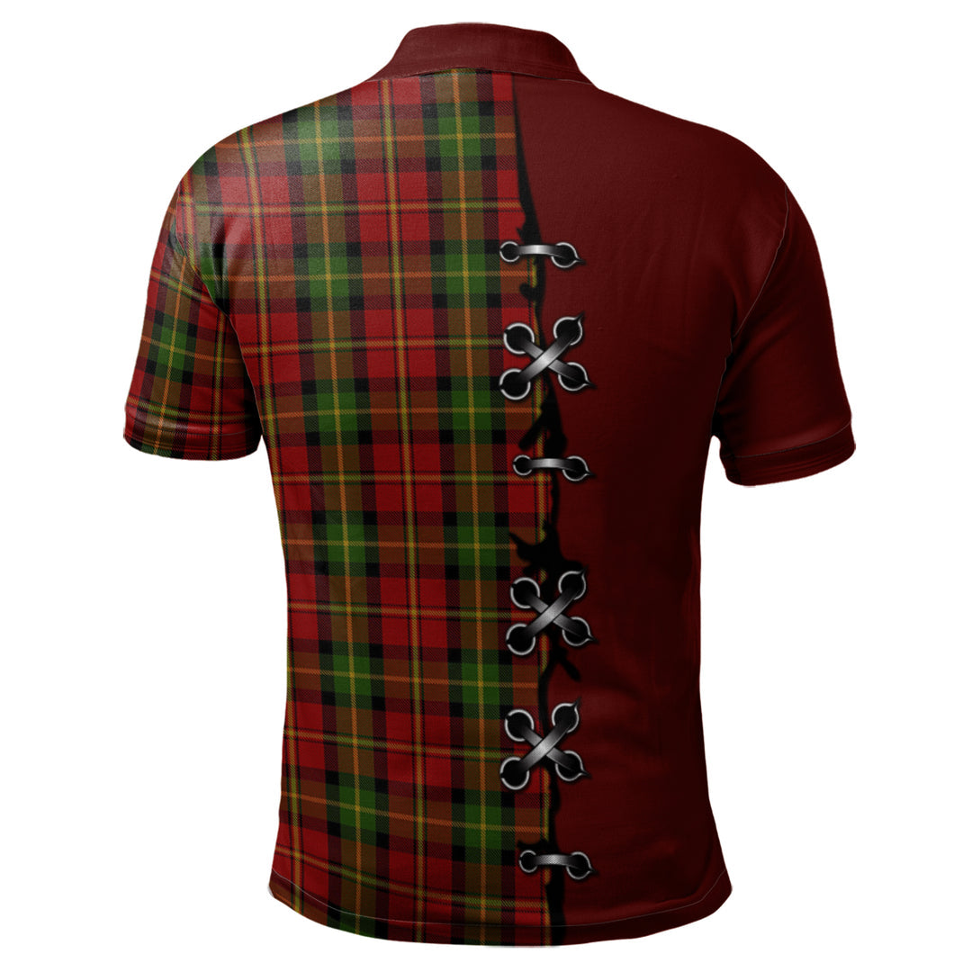 Blackstock Red Dress Tartan Polo Shirt - Lion Rampant And Celtic Thistle Style