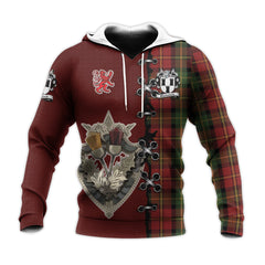 Blackstock Red Dress Tartan Hoodie - Lion Rampant And Celtic Thistle Style